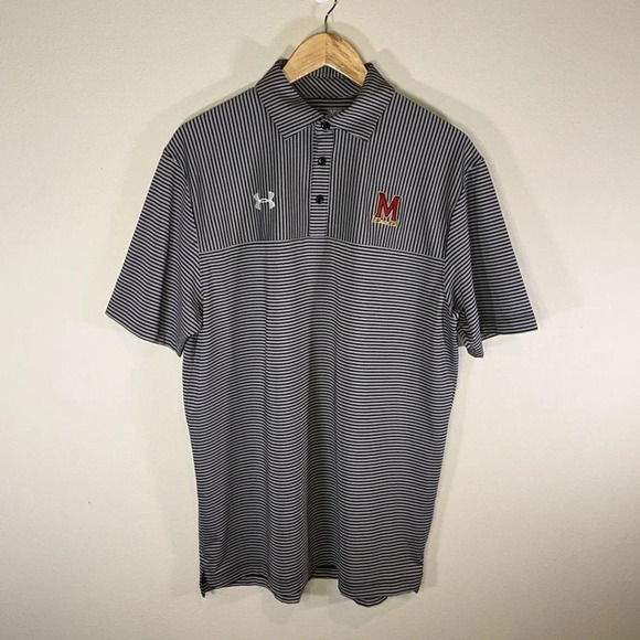 Men’s Under Armour Maryland Terrapins Short Sleeve Polo Shirt NWT Athletic - Picture 1 of 6